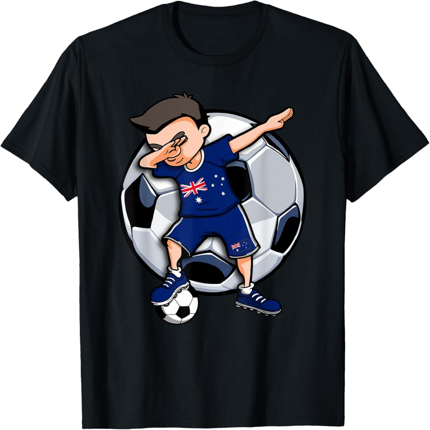Dabbing Soccer Boy Australia Football Fans Jersey Flag Sport T-Shirt S разноцветный