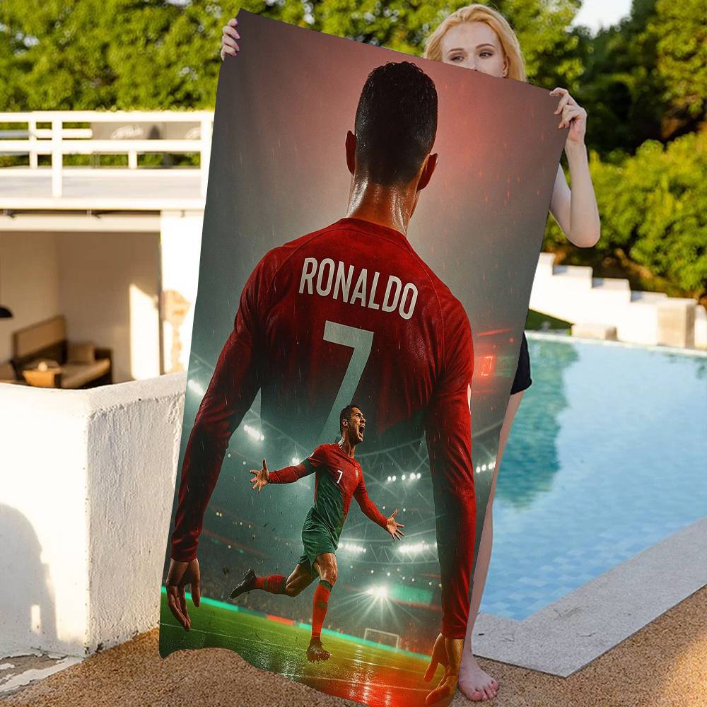 C-Cristiano R-Ronaldo C-CR7 Coperta in Microfibra Asciugatura Rapida Asciugamani da Spiaggia Stampa Sovradimensionata Super Assorbente Coperta Asciugamano per Piscina