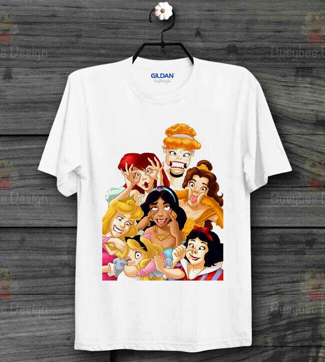 

Cool Funny Disney All Characters All Belle Snow Cinderella Princess T Shirt B303 S