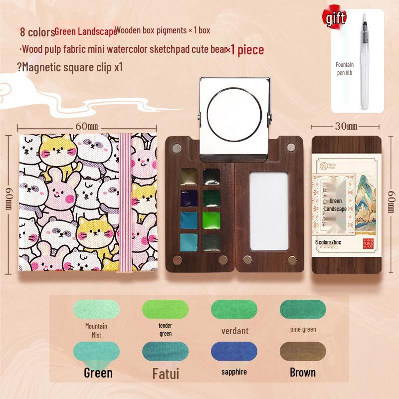 Feile Mini Travel Watercolor Set - Portable Solid Palette for Bird Painting