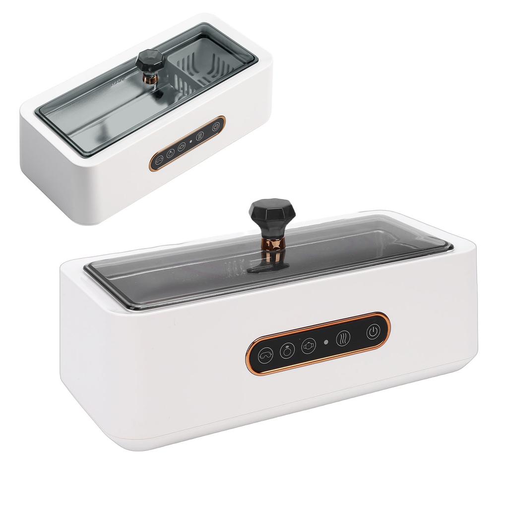 Ultrasonic Jewelry Cleaner 45KHz 270ml 304 Stainless Steel   3 Modes Professional Ultrasonic Machine for Jewelry Glasses Watches White