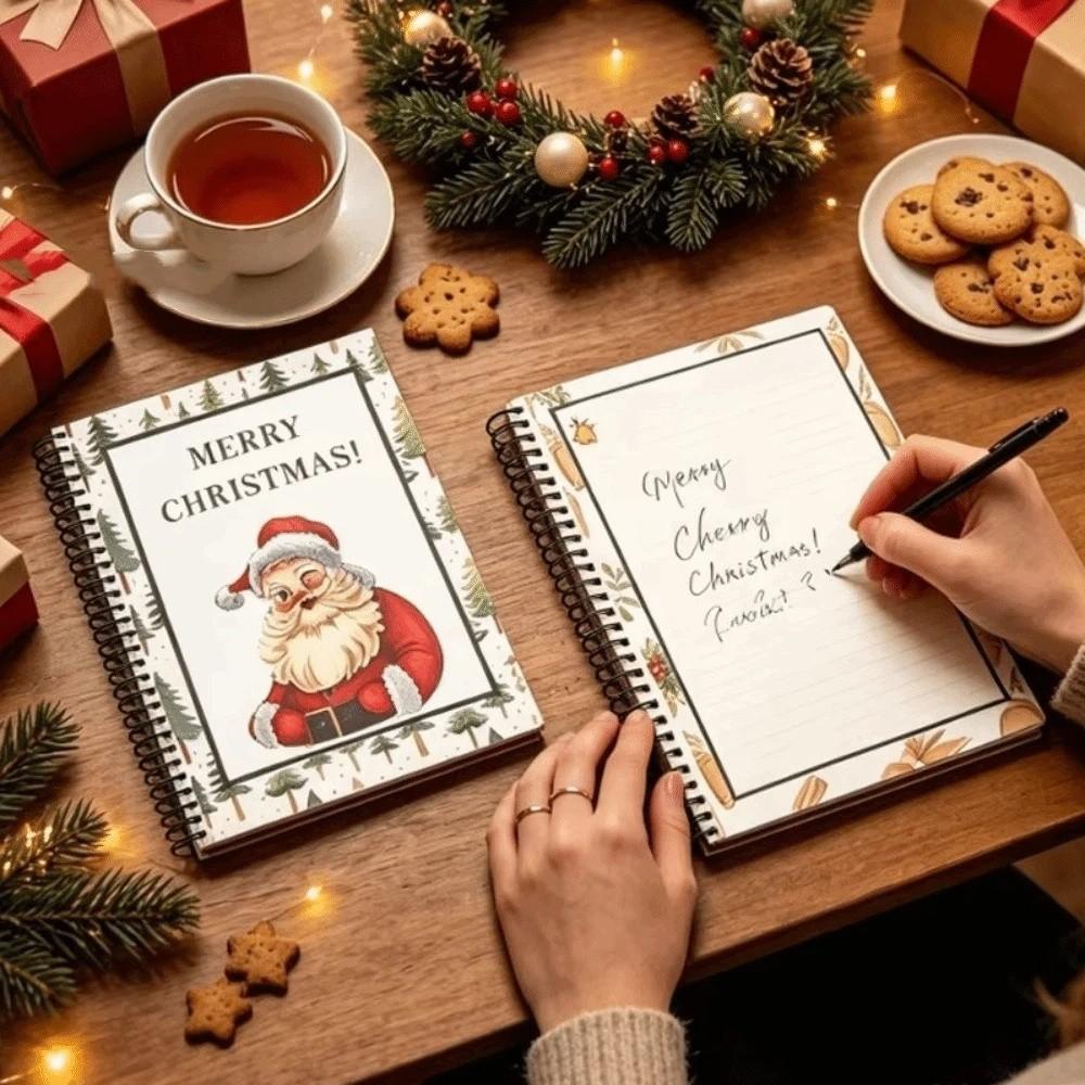 Libro de Tarjetas de Regalo de Navidad con Espiral Cuaderno de Regalo de Navidad DIY Celebración en Casa