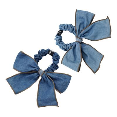 Blue Denim Bow Scrunchie