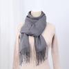 Big Red Scarf Korean Style Women's Winter Imitation Cashmere Thickened All Match Warm Shawl Solid Color Dual Use