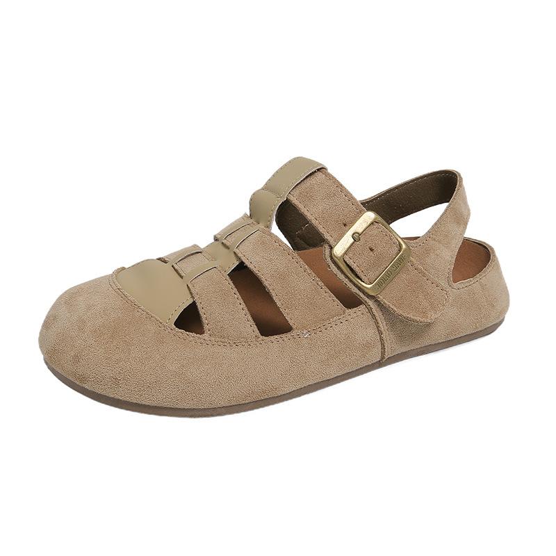 Toast Shoes Leather Pig Cage Roman Woven Sandals Can Be Worn Outside Breathable Half Slippers