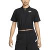 Nike Polo Shirts Women's Black Polo Collar Moderate Nipped In Waist dm6465-010