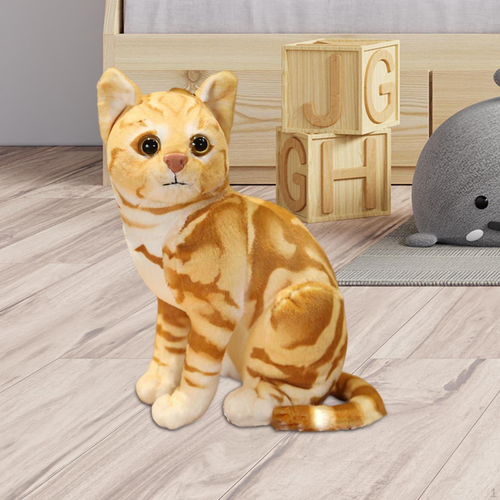 

Мила плюшева іграшка, безпечна для шкіри, прикраса, наповнена лялька-кішка, іграшки для дітей та підлітків Yellow 27cm