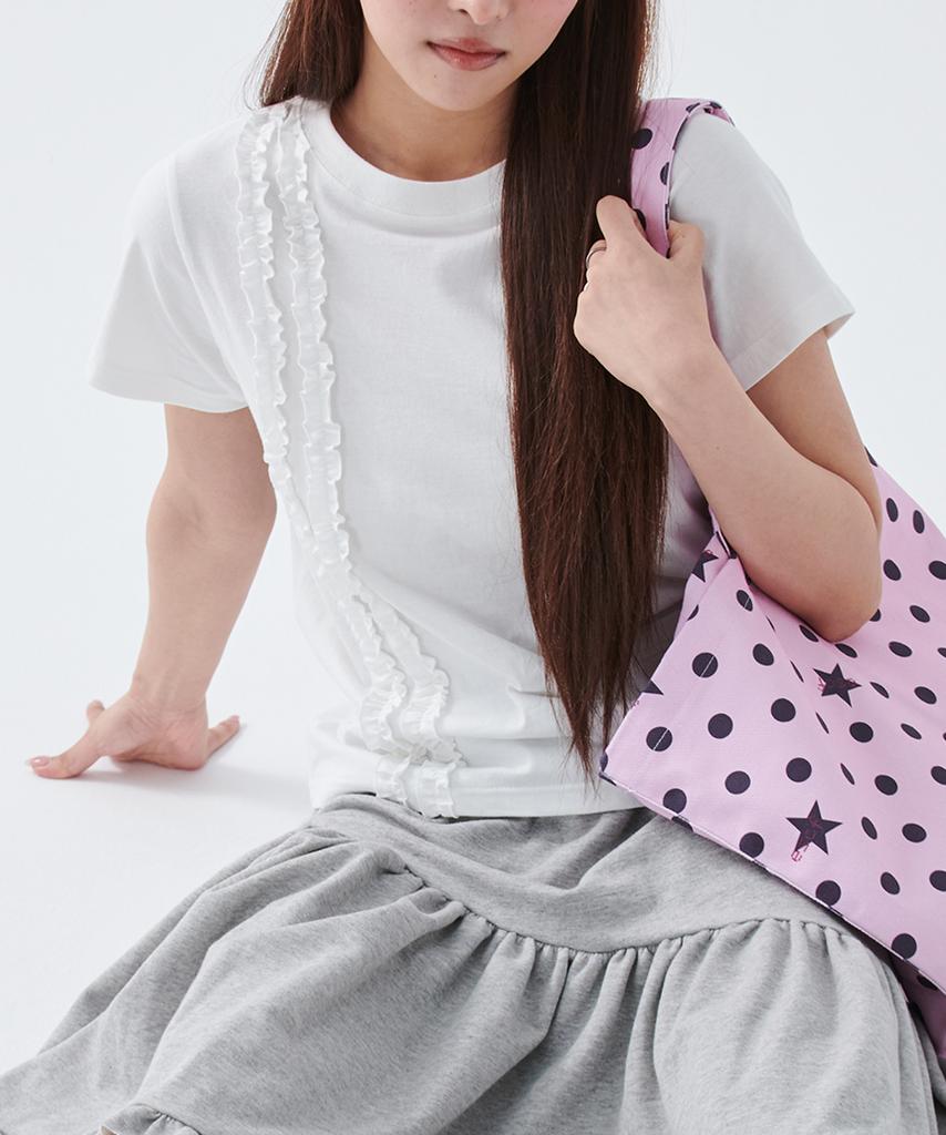 ESCAPEFROM [Escf X Hot Today] Frill Pocket Detail Standard Fit Short Sleeve T-Shirt White