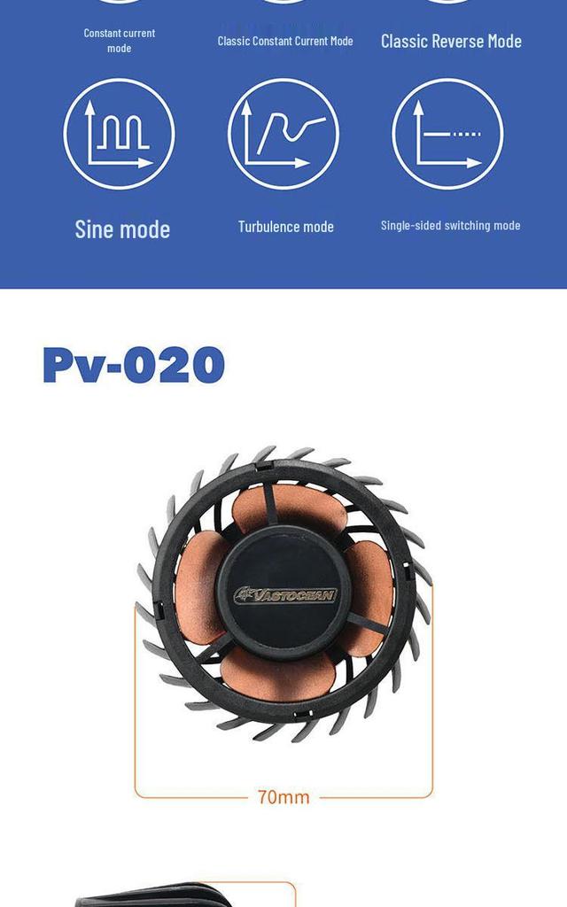VASTOCEAN Wireless Wavemaker Pump for Saltwater Aquariums with Magnetic Suction Circulation