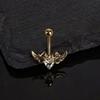 Minimalist Angel Wings Navel Piercing Ring Sexy Hypoallergenic Stainless Steel Belly Button Body Jewelry for Women