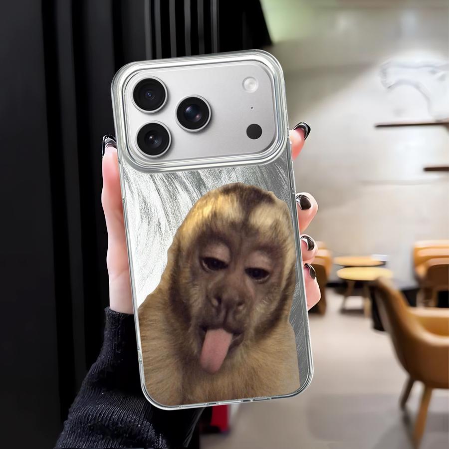 Soft Shell Case for Apple iPhone 16 15 Air 13 Pro 14 12 11 17 pro max 16e 14 Plus Monkey Drink Trend