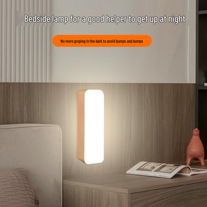 USB Rechargeable Motion Sensor Night Light - Button Press Bedside Lamp & Eye-Protective Camping Light