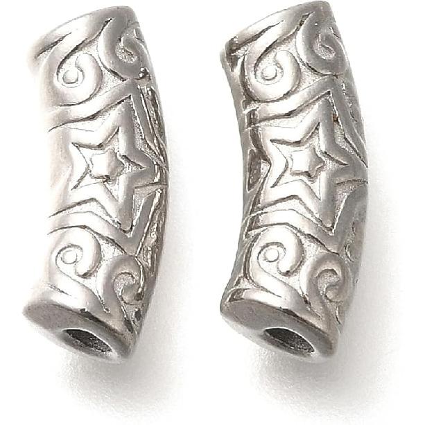 LiQunSweet 20 Pcs 18K Gold Plated Heart 304 Stainless Steel Beads Lovely Heart Spacer Loose Beads for Valentine's Day Gifts DIY Jewelry Craft