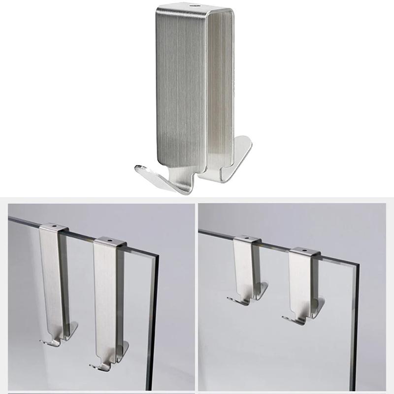 Bathroom Shower Glass Door Hook Stainless Steel Glass Door Towel Hooks Rack Bathrobe Hanger Holder Hanging Wall Hooks