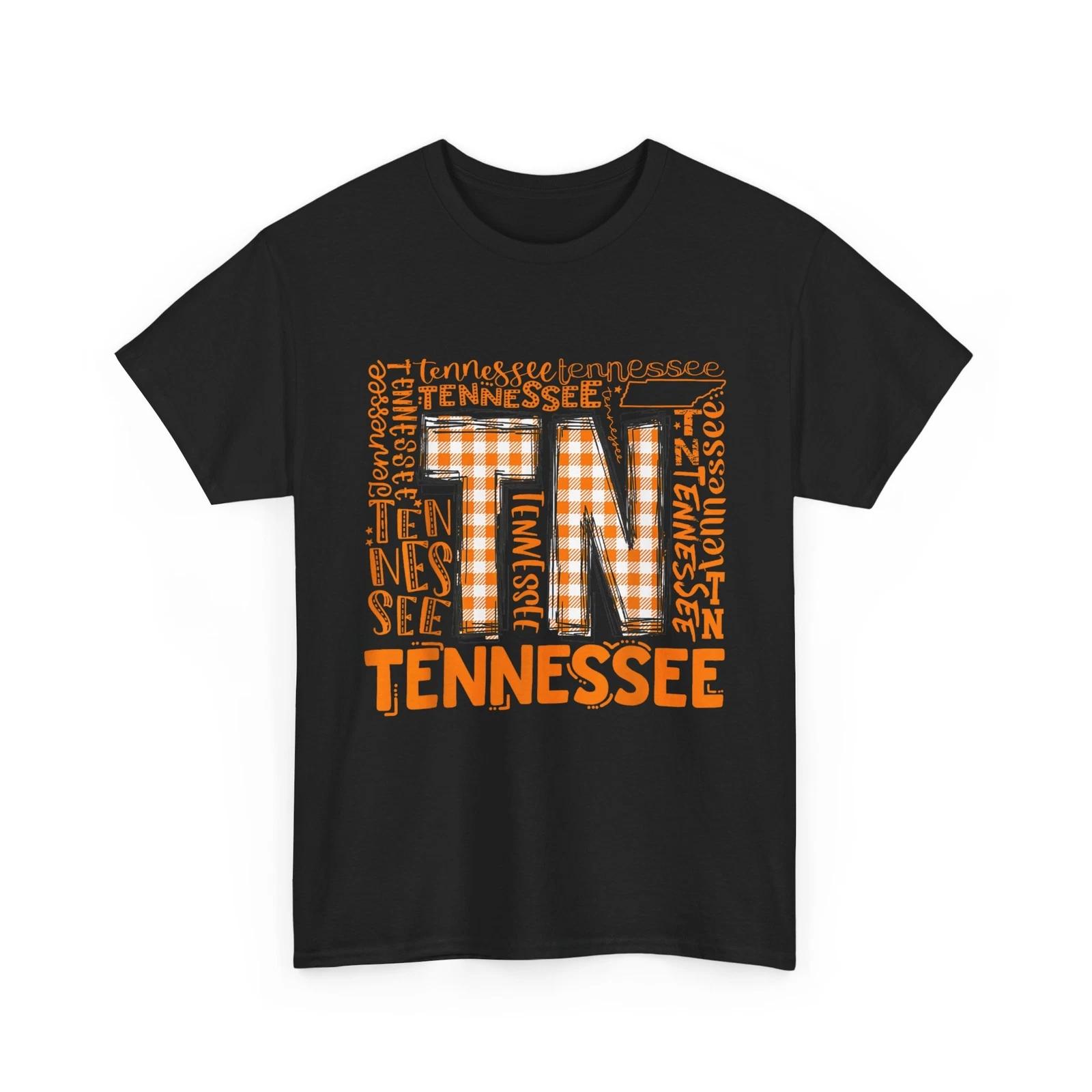 Tennessee State Flag Orange Plaid TN T-Shirt, Tennessee City Shirts M