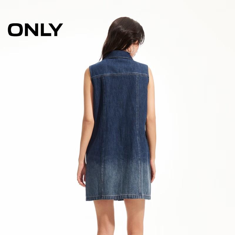 ONLY Women's Vintage Gradient Washed Sleeveless Denim Mini Dress