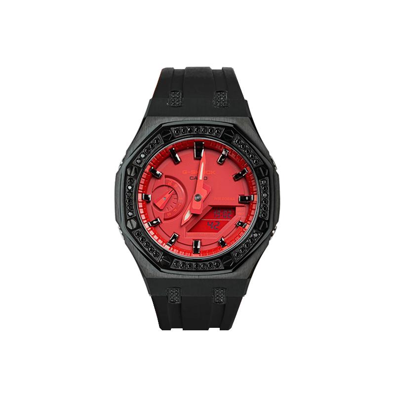 

CASIO Unisex Liquid Crystal/Analog Dual Display Series 48.5mm Red Watch GA-2100-4A- Blood Demon Red Plate