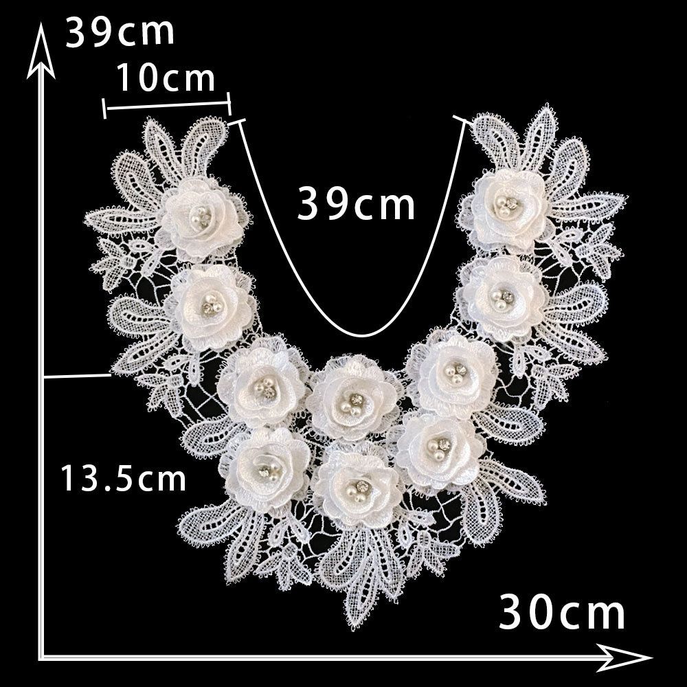 Black And White I Embroidery Polyester Beads Hollow Diy Sewing Lace Decoration Matching Clothing Accessories Clothing
