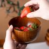 Natural Jujube Wood Soup Bowl Handcrafted Natural Jujube Wood Noodle Bowl Mug Set for Soup Rice Tea Handmade Round Salad Bowl