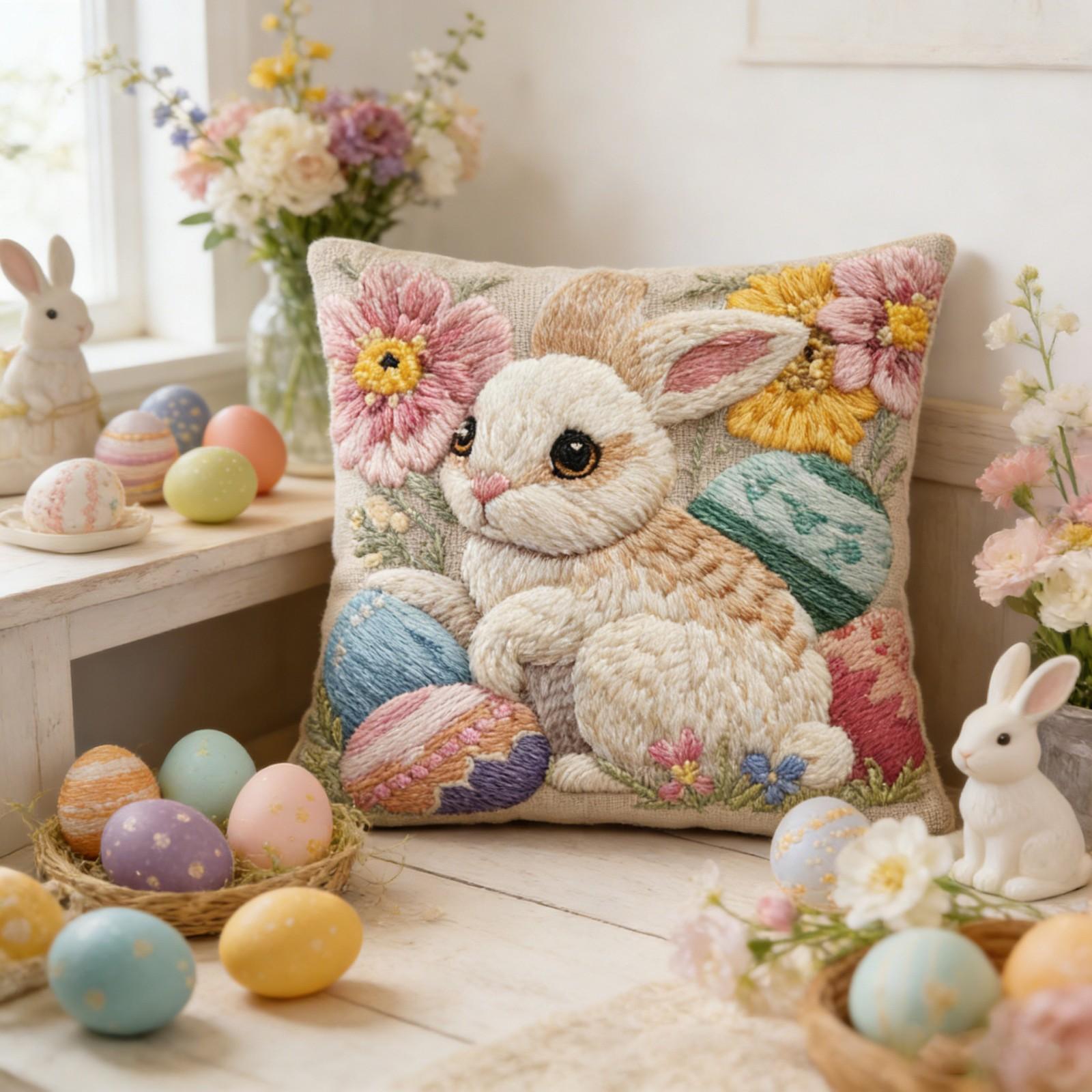 

45*45cm Easter Throw Blanket - Cute Animal Theme Party - Living Room Decoration Sofa Throw Blanket - Headrest Cushion - The Throw Blanket One Size