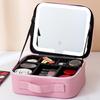 High-Grade LED Mirror Travel Makeup Bag for Women: Portable, Large Capacity, and Compartmentalized for Brushes