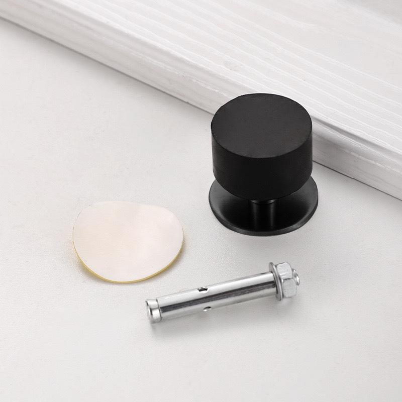 

Stainless Steel Rubber Door Stopper Holder for Bathroom Glass Doors, Anti-Collision, No-Punch Installation