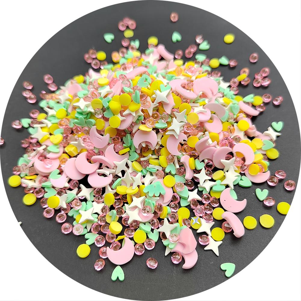 Valentine's Day Heart Polymer Clay Slices Soft Slime Clay Sprinkles for DIY Colorful Slime Decoration Crafts