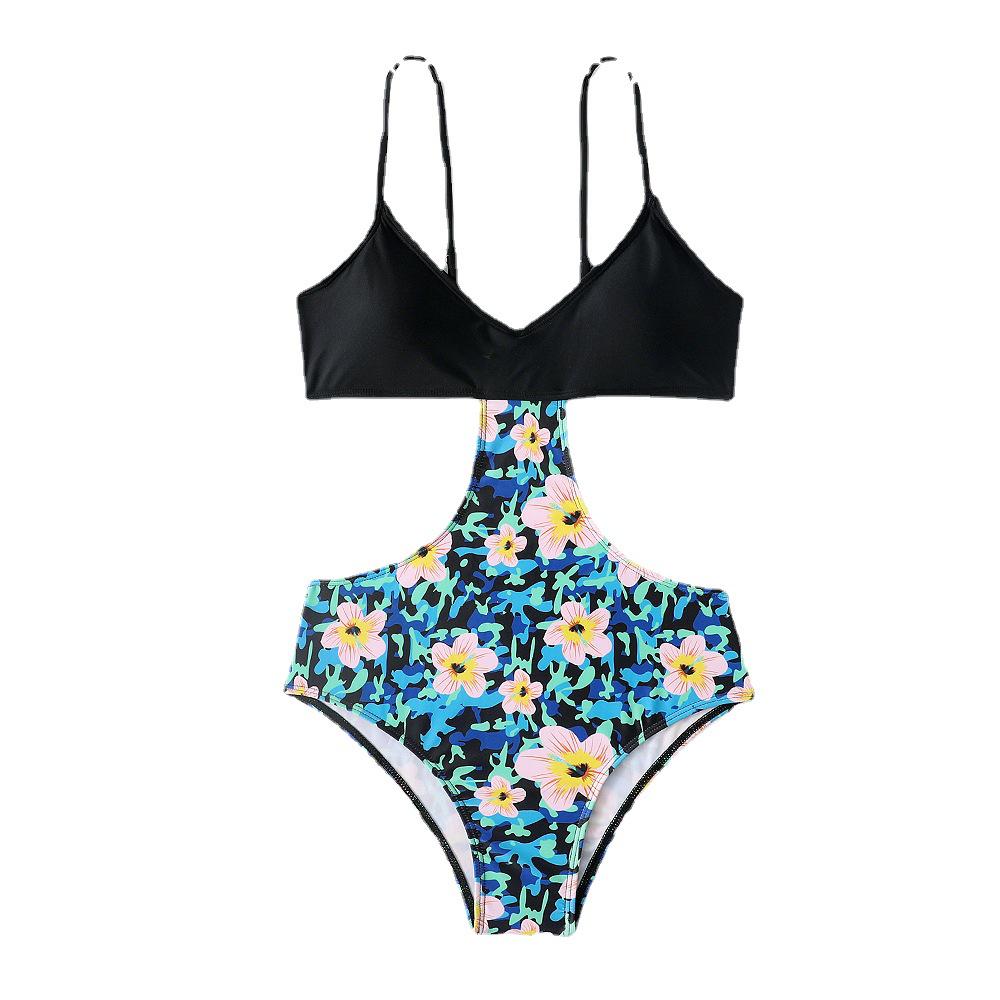 Új stílusú egyrészes pántos fürdőruha - Női európai amerikai szexi mintás bikini