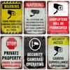 Surveillance Warning CCTV Camera Metal Sign Video Monitoring Alert Plaque Crime Prevention Facility Shop Security Poster