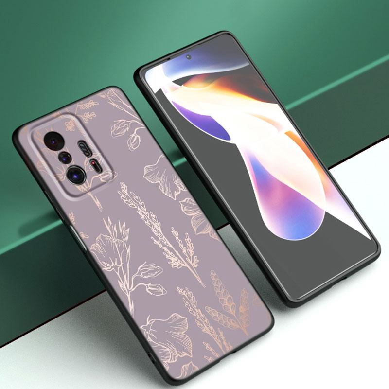 Beautiful Rose Bling Picture Phone Case For Xiaomi Mi A2 8 9 SE Note 10 10T 11 12 Lite 9T 11T 12S 12T Pro A3 6X 12X Black Cover