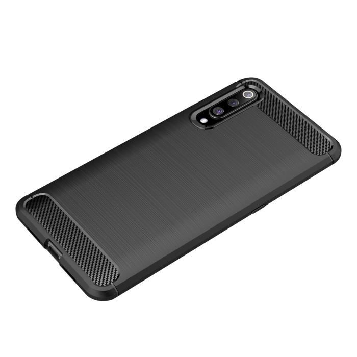 Coque de protection - Xiaomi - Mi 9 - TPU résistant - Antichoc - Fibre de carbone - Noir