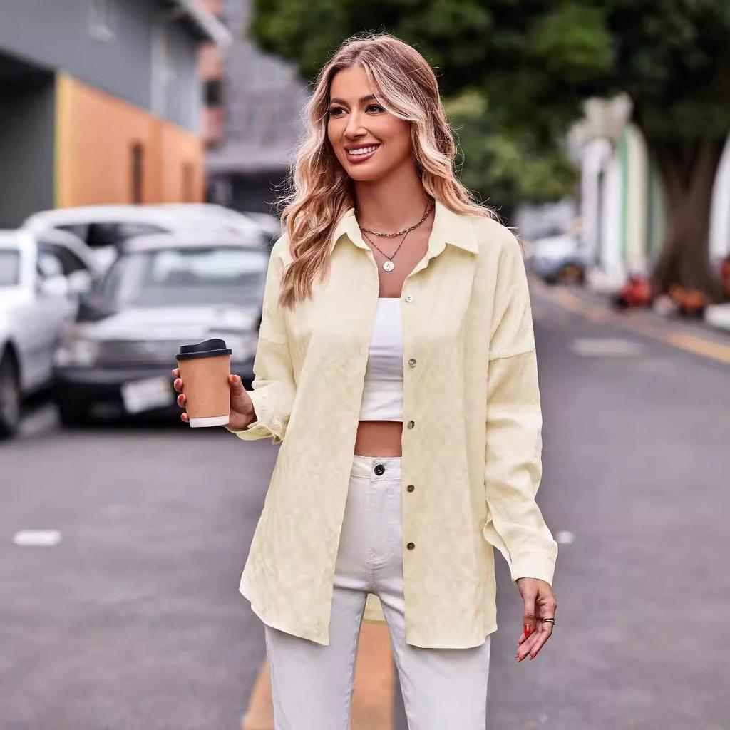 2024 Women's Elegant Bubble Grid Long Sleeve Casual Shirt