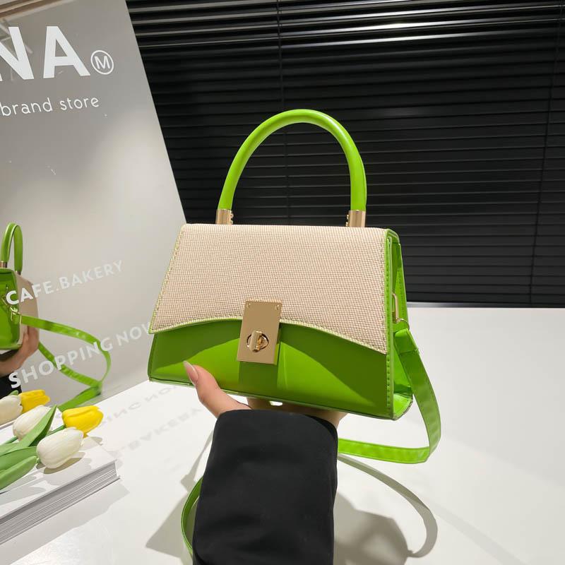 Summer 2025 new simple retro color matching design fashionable shoulder crossbody portable women's small square bag