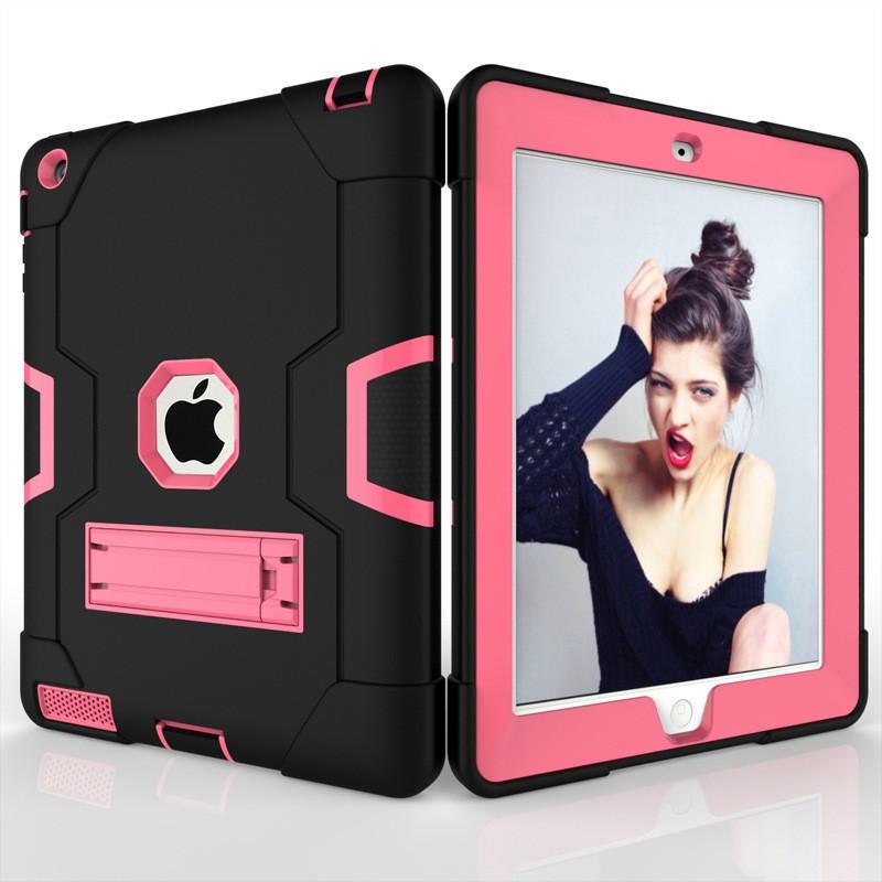 Slim Shockproof Silicone Case With Kickstand IPad Pro 11 Inch 2020 Dual-Tone Design Anti-Slip Cover