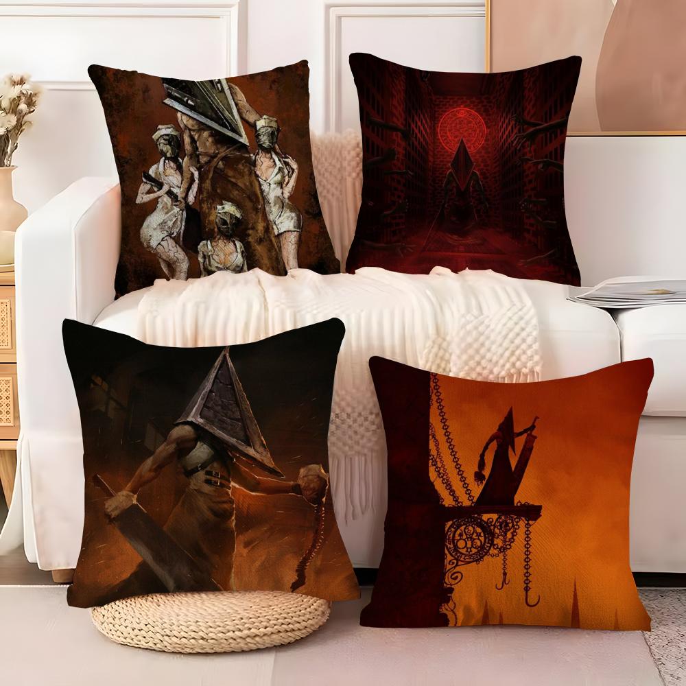 SSilent HHill Anime Cushion Cover Soft Plush Fabric DoubleSided Printed Sofa Cushion Cover for All Seasons Home Decor Gift