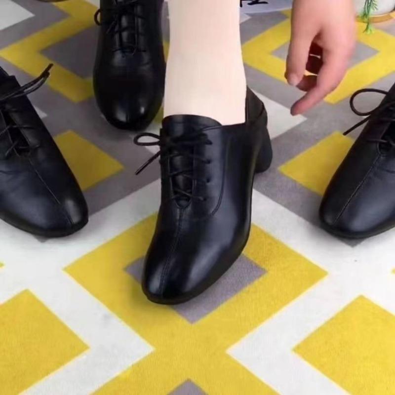 Thick-heeled Single Shoes, Women's Soft Leather, Spring Fashion, All-match Small Leather Shoes, Mid-heel, Deep-mouthed Women's Shoes, Mother Shoes