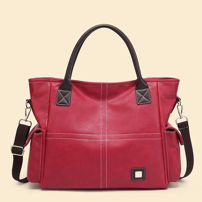 Single Shoulder Large Bag for Women Summer New Women s Bag Casual Large Capacity Handbag Stitched Motorcycle Bag Crossbody красный