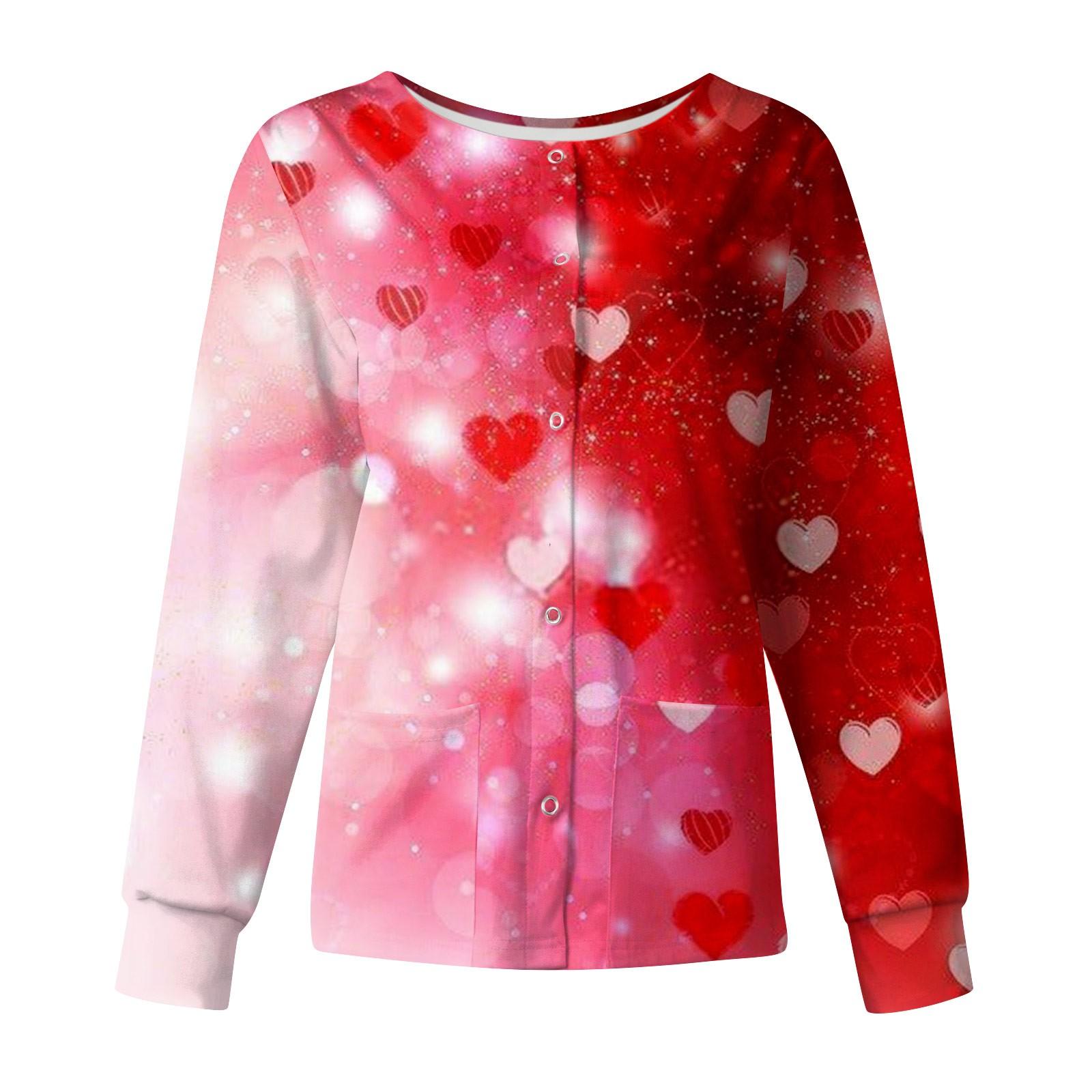 

Жіночі топи з візерунком з довгим рукавом і кишеньковим робочим коміром-стійкою. Однобортний захисний комбінезон Куртка Верхня новорічна XL