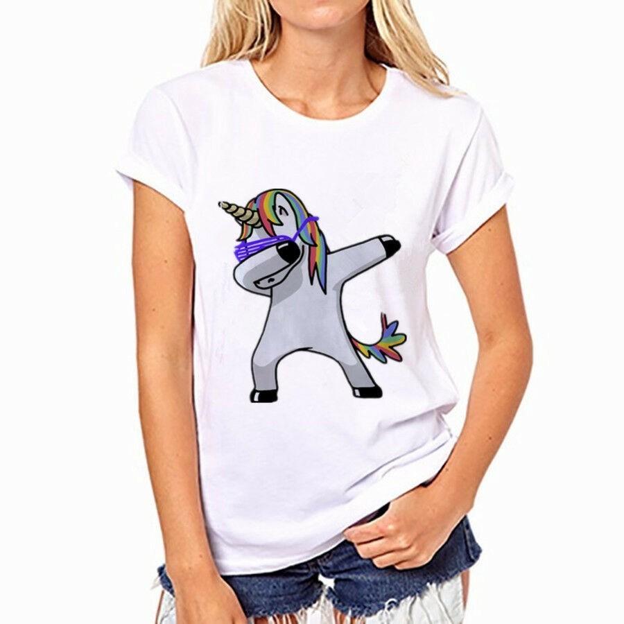 Divertida Dab Camiseta Baile Unicornio Perro Gato Oso Dabbing Tshirt Tee