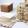 5/2Pcs Wood Square Blank 10x10cm Unfinished Wood Slices for DIY Painting Staining Wood Engraving Laser Projects Supplies