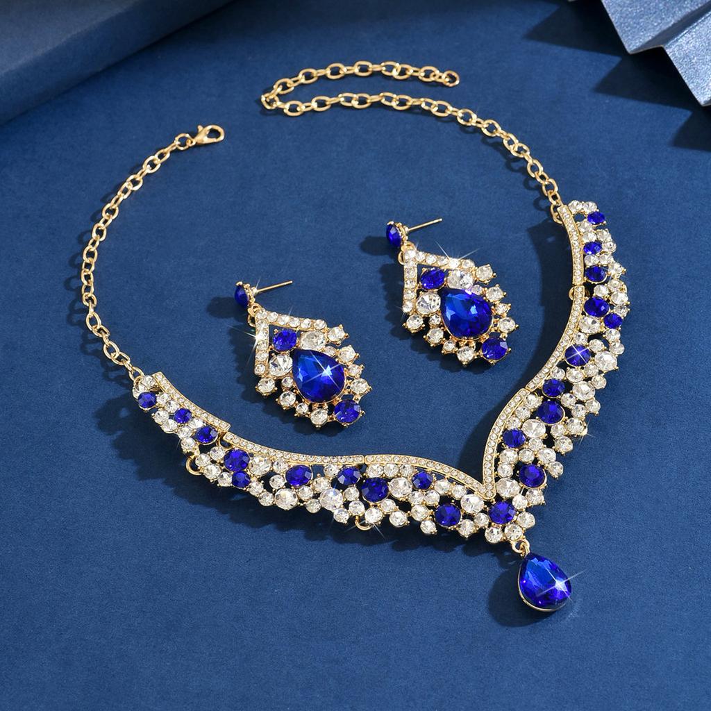 Vintage Jewelry Statement Necklace Set - Luxury Evening Gown Accessories