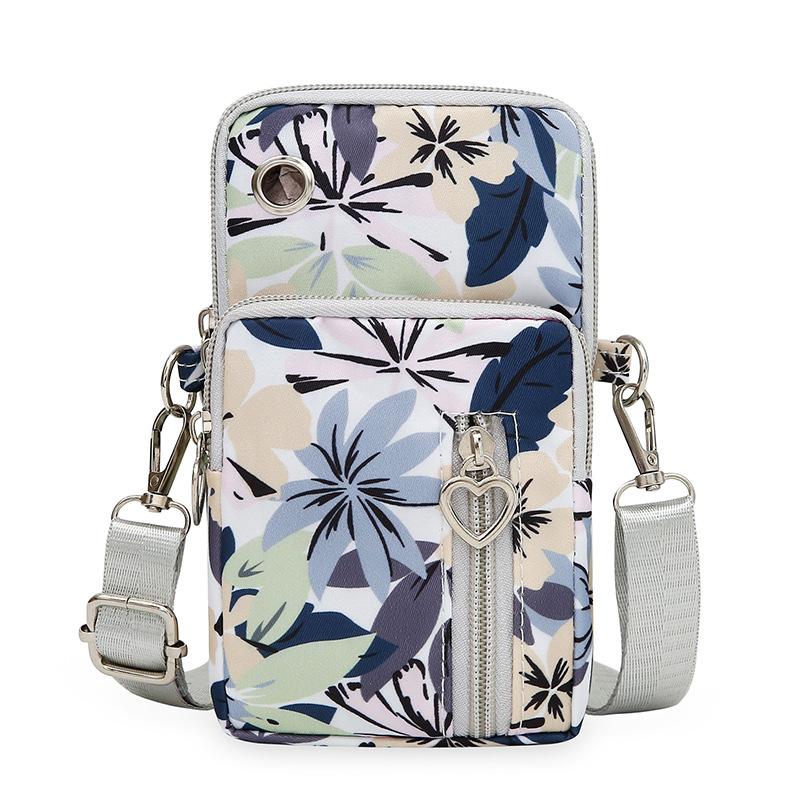Blumenprint Design Mode Umhängetasche Mehrere Taschen Handgelenktaschen Freizeit Trendig Leicht Mini-Geldbörse Clutch