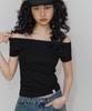Teuwi Velbo Basic Off-Shoulder Short Sleeve T-Shirt