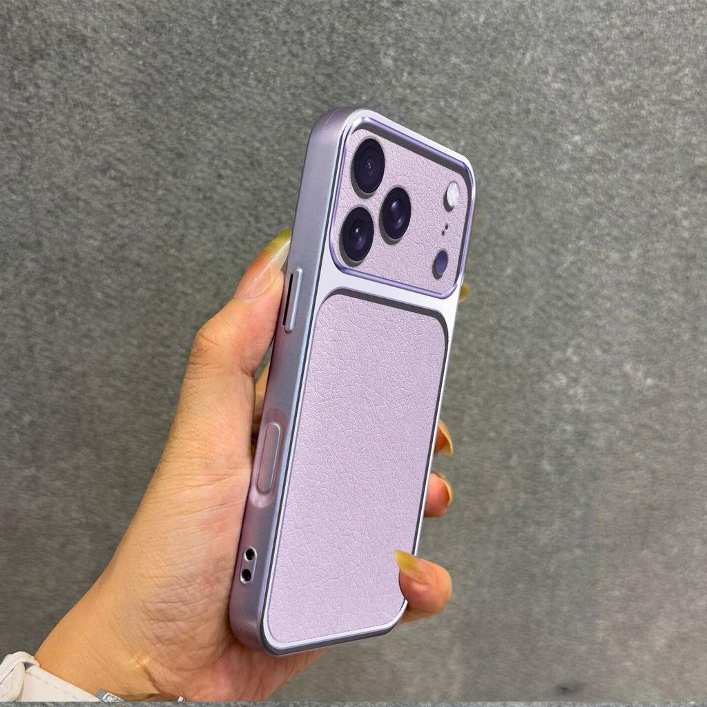 Luxury Faux Leather Case for iPhone 17 ProMax Shockproof Big Window