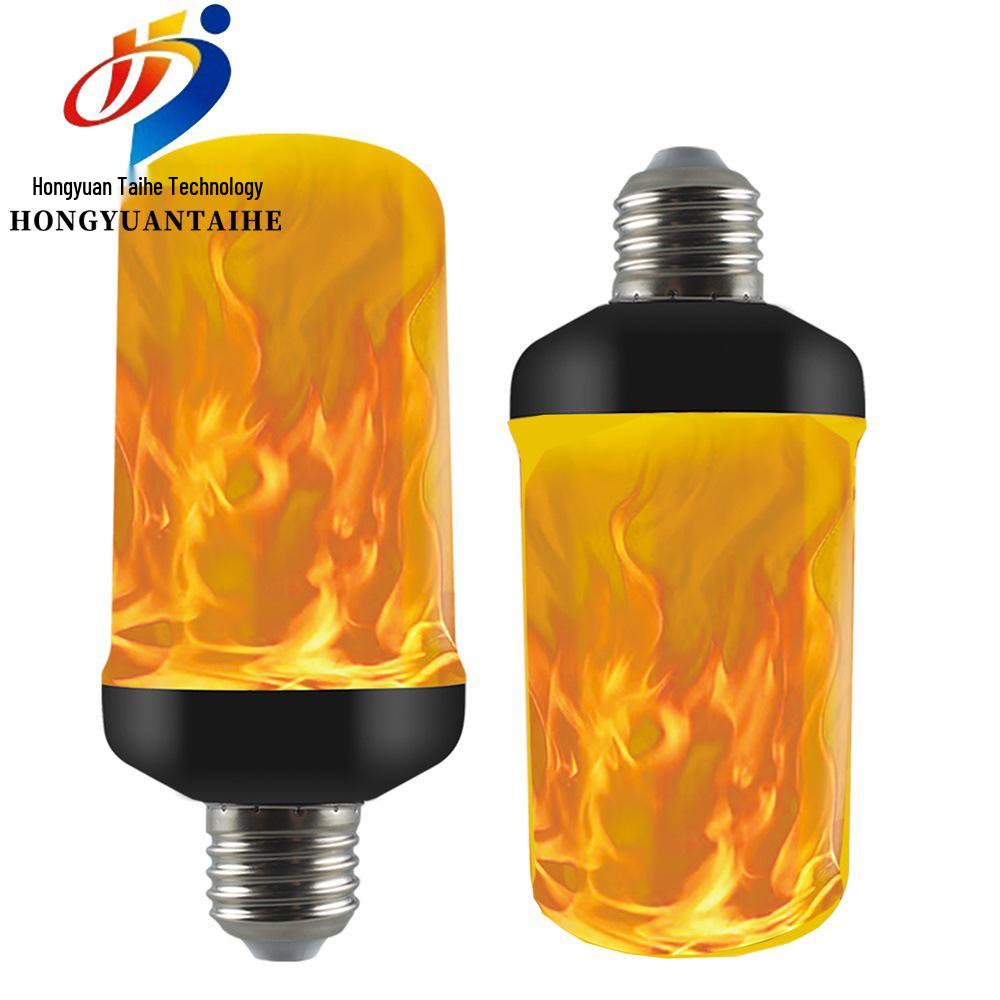 Dynamic Flame Gravity Sensor Lamp with Black Background for KTV Ambience