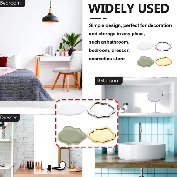 2PCS Artistic Ceramic Trays with Cloud Shape for Modern Home Enhancement and Photo Event Blending Seamlessly Anywhere