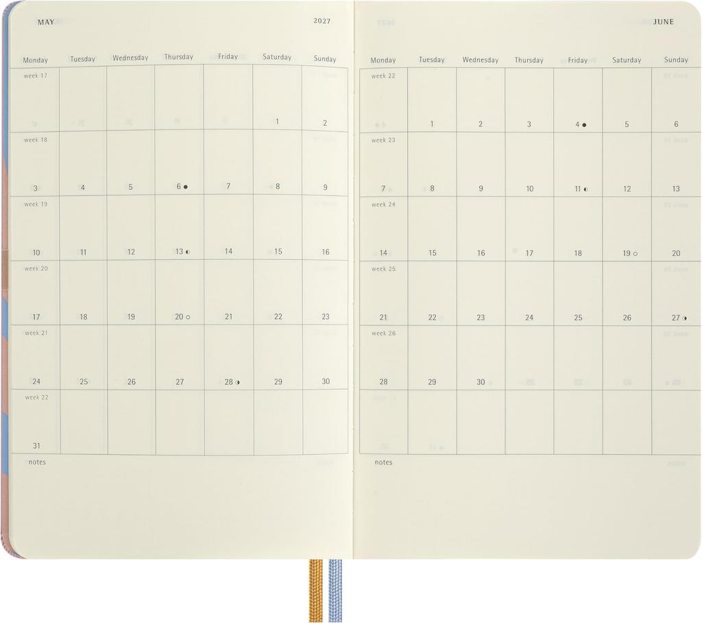 Moleskine 2027 January 12 Alice in Wonderland Weekly Large Size x DHAL12WN3Y27 Planner, Start, Months, Planner, (13cm 21cm), Hardcover, Pink,
