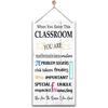 Motivational Classroom Signs Decor, When You Enter This Classroom, Hanging Wood Sign Classroom Décor, Rustic Classroom Wall Décor, Math Teacher