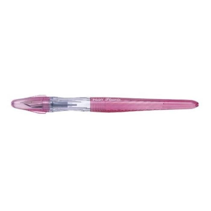PILOT Plumix Italic Fountain Pen (Demonstrator, Medium 0.58mm, Pink)