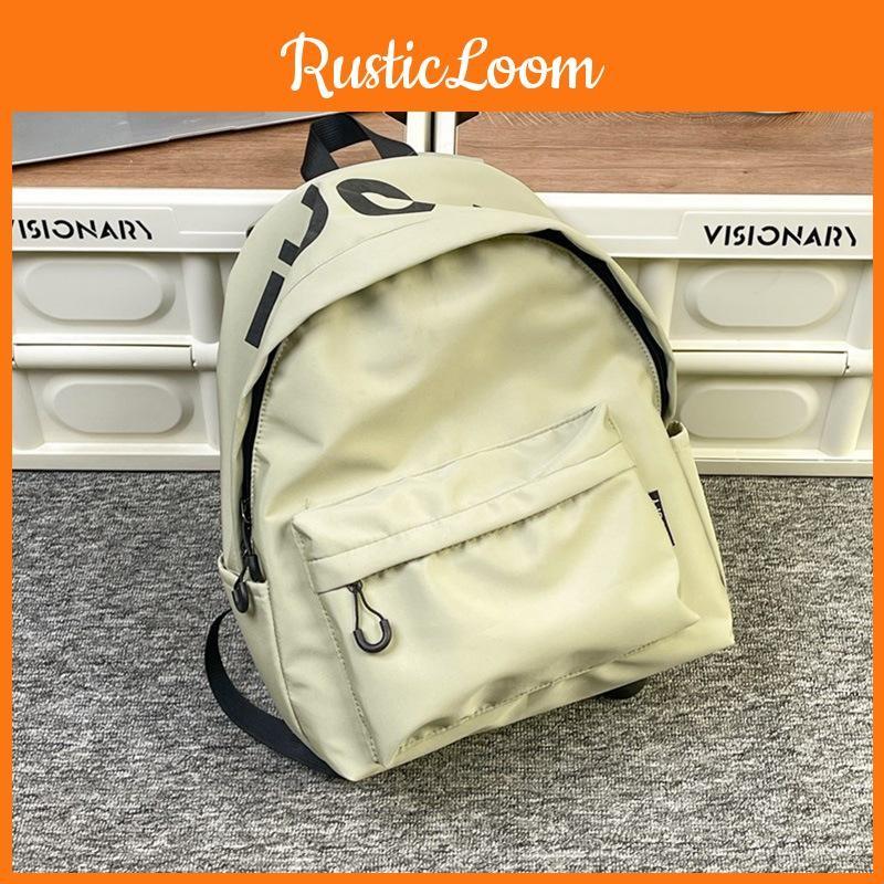 Solid Color Fashionable Letter Pattern Lightweight Neutral Backpack Outdoor For